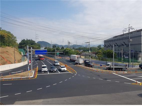 이현IC 삼거리 도로개선사업 완료(사진 대구광역시)